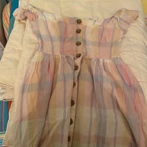 Urban Outfitters Amelie off shoulder linen dress